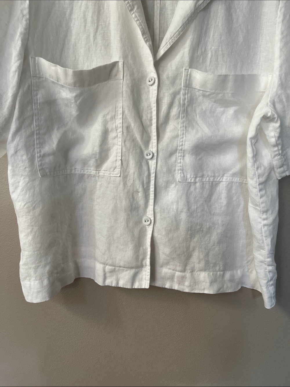 Everlane Linen Workwear short sleeve button down shirt size XL white - Picture 4 of 12
